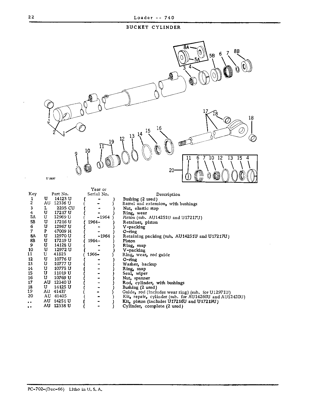 Cylinder, bucket