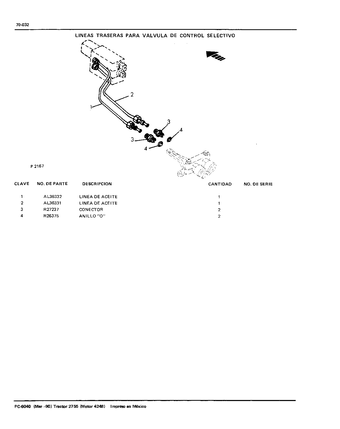 Lineas Traseras Para Valvula de Control Selectivo
