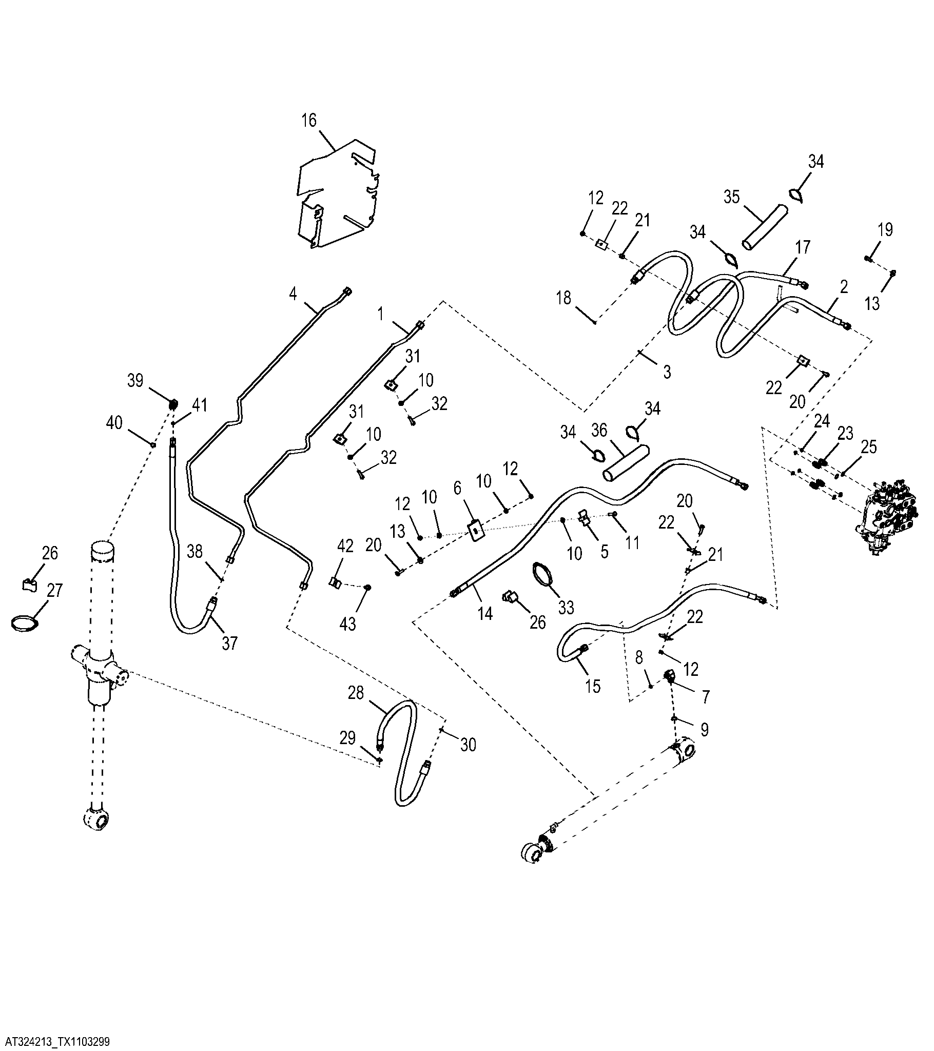 Loader Plumbing 2-Function, Right (204988 - )