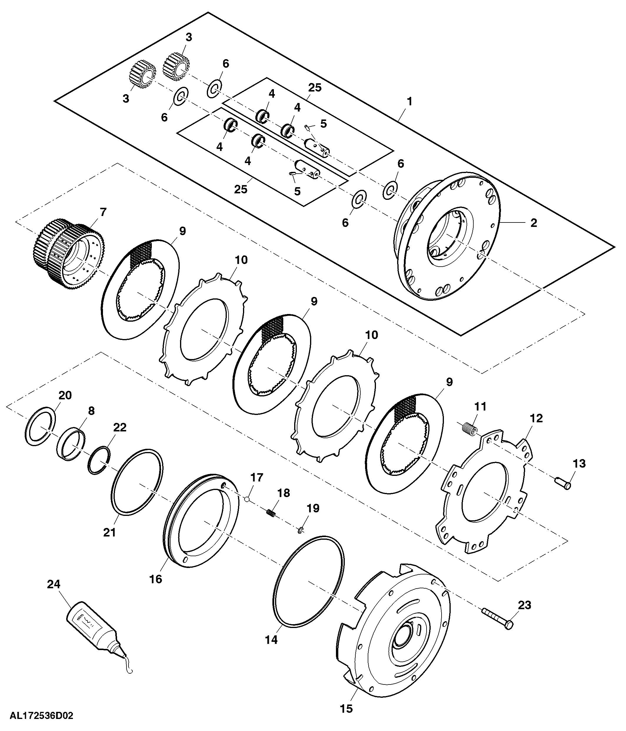 Multi Disk Clutch / Planetary Drive, Cab, W/O Creeper