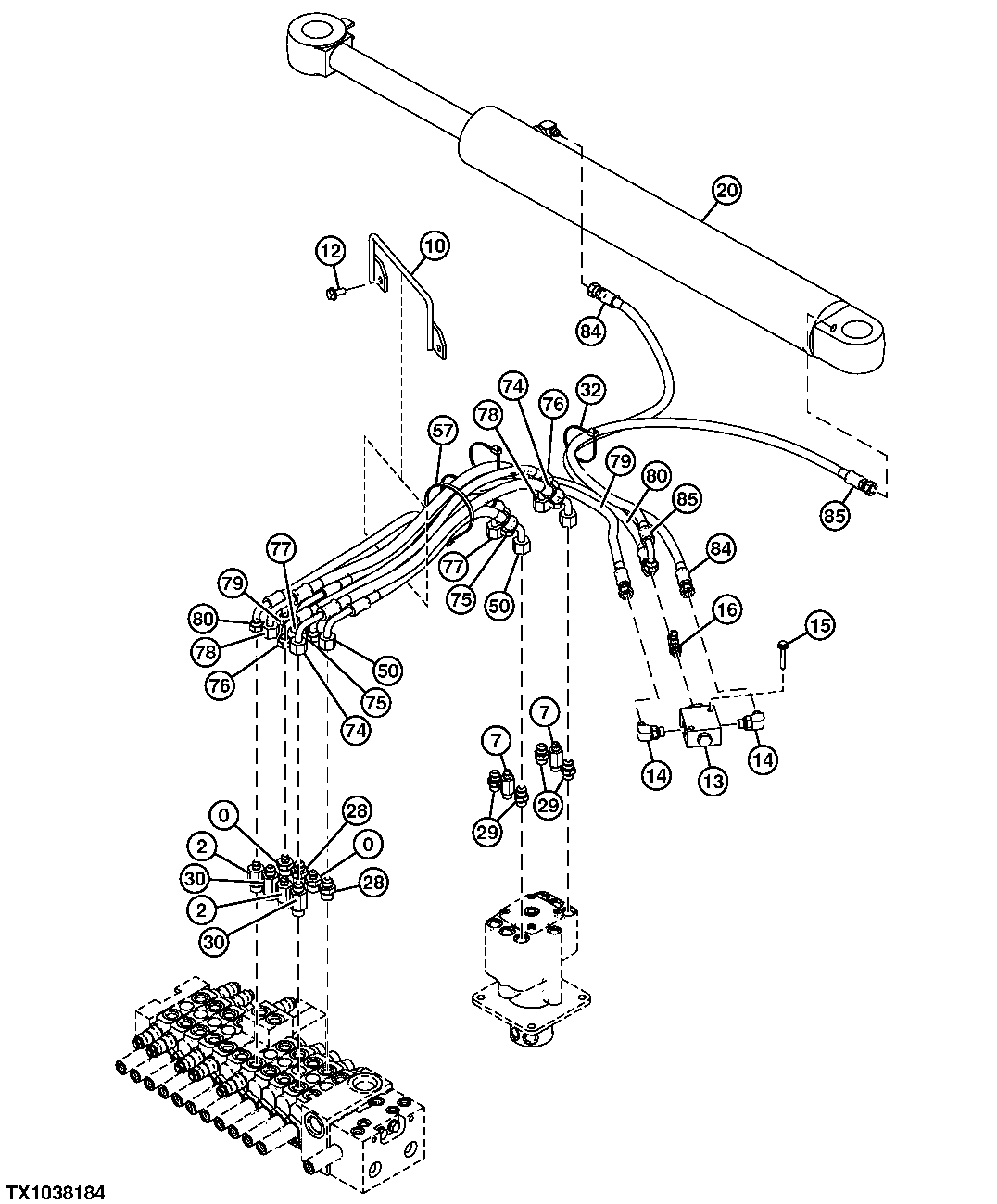 Hydraulic Lines (Control Valve To Rotary Manifold)