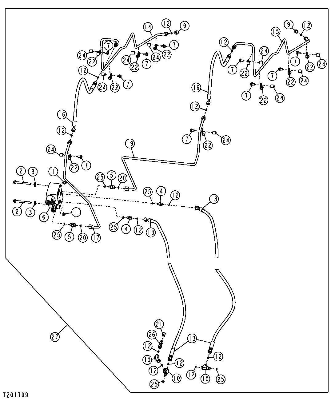 PIN DISCONNECT VALVE, WIRING HARNESS, AND HYDRAULIC PLUMBING (SN 590068- )