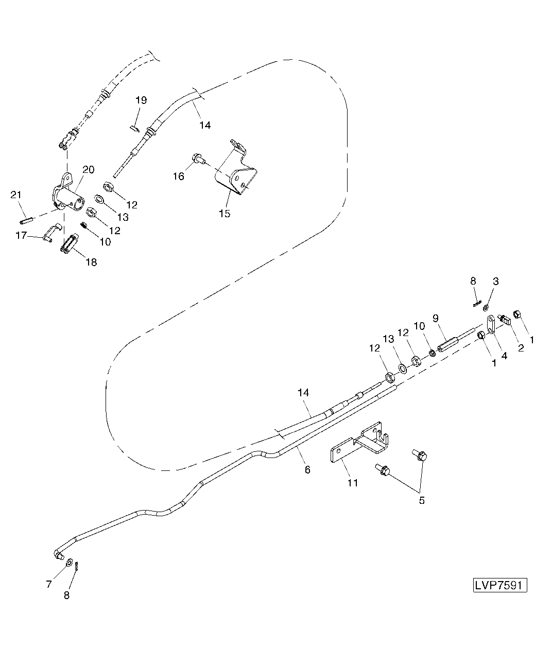 Accelerator Control Linkage (With E-PTO) (Straddle Mount)
