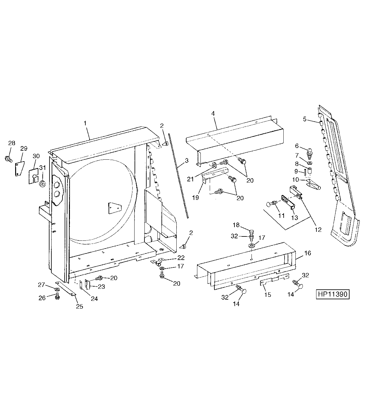 CORNER FRAME, RADIATOR CLOSURES, AND DOOR (101301 - )