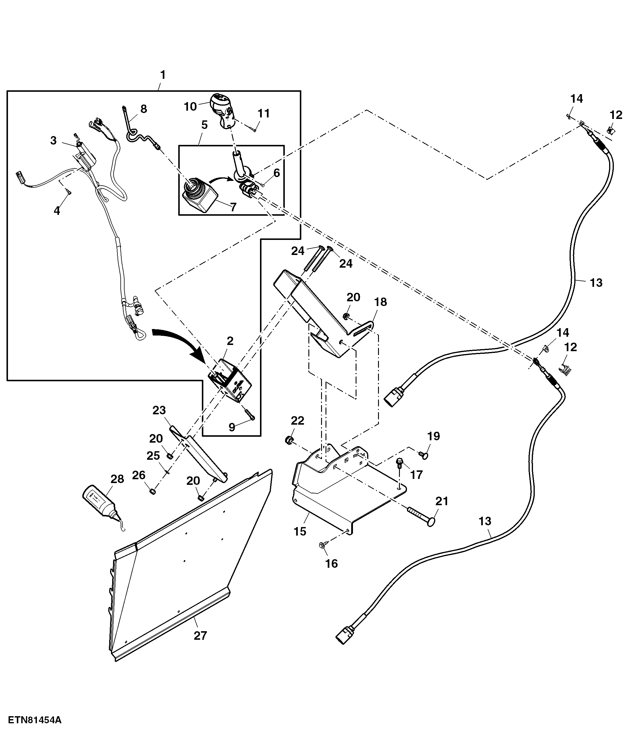 Multi Function Lever, Mechanical ICV, W/ 2-Functions, W/ HI-LO, W/ Diverter Shifting, W/ Cab