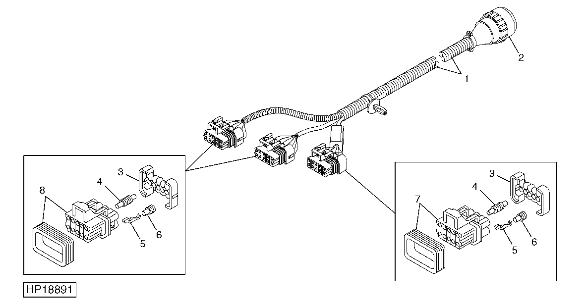 Harness, Original GreenStar™ Display and Mobile Processor to GreenStar™ 2 Vehicle Steering Connector