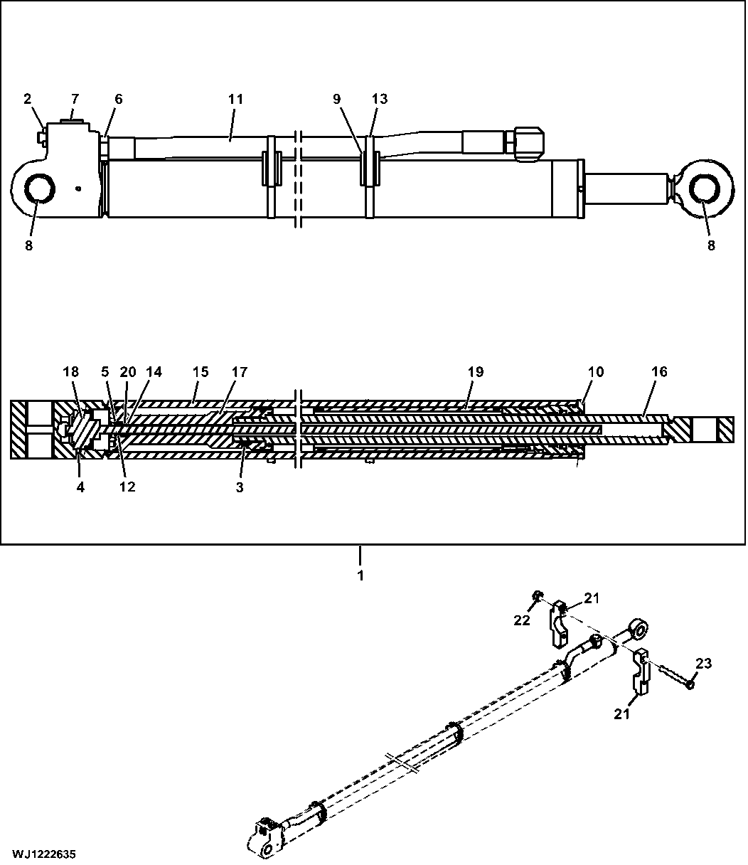 Hydraulic Cylinder Components, Extension Boom, CF885 IBC