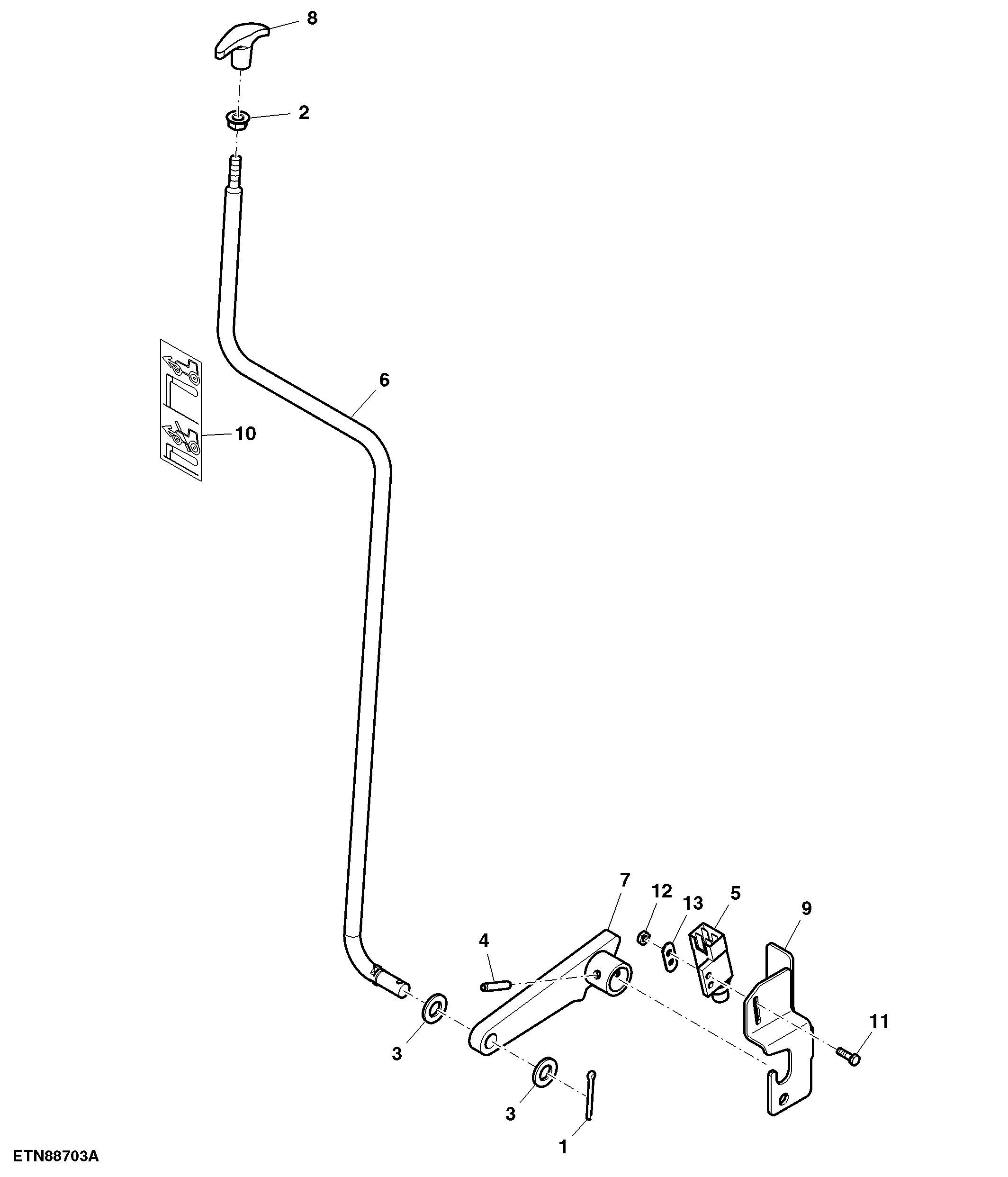 MFWD Lever / Linkage, Open Operator Station
