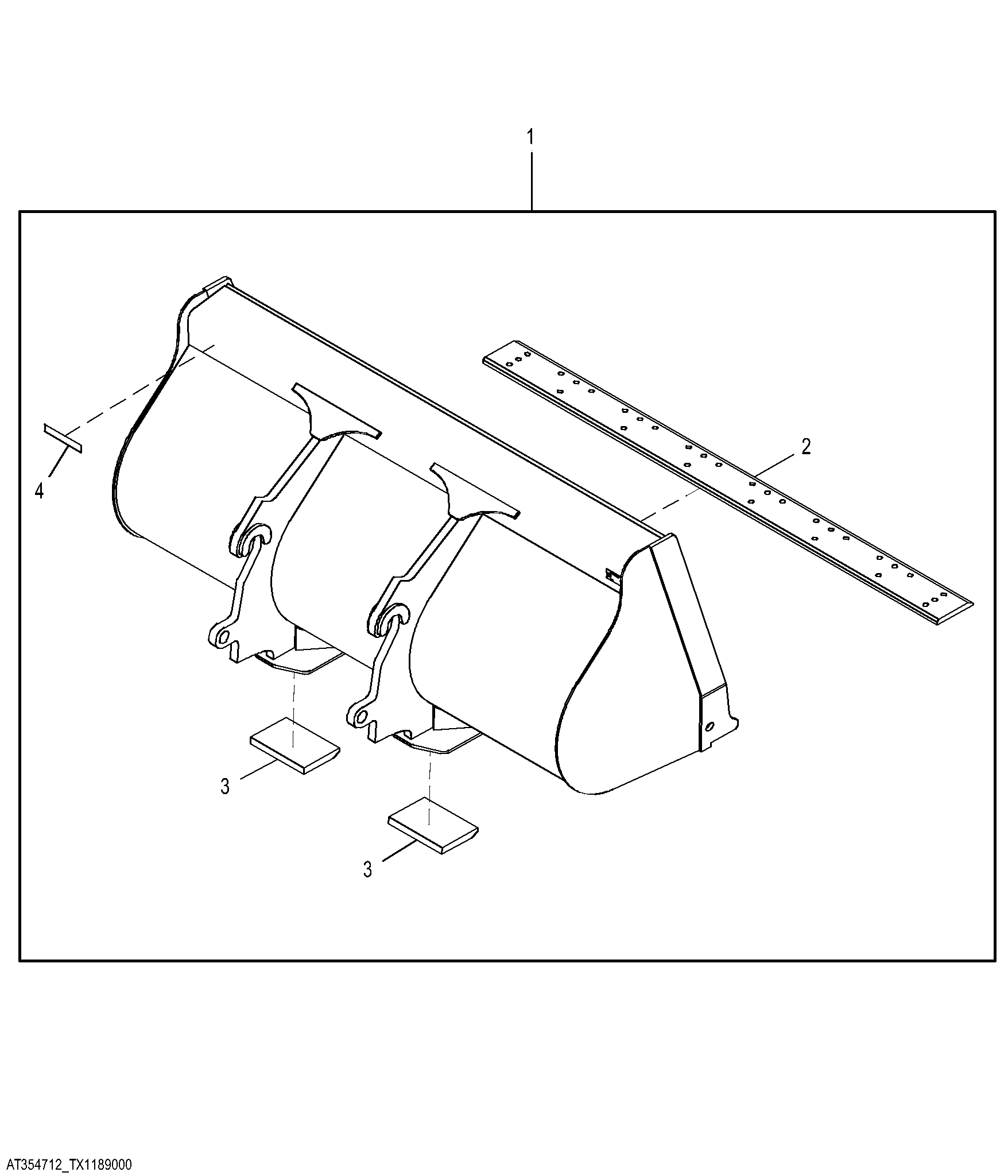 Standard Coupler Bucket, 2.1 m³ (2.75 yd³)