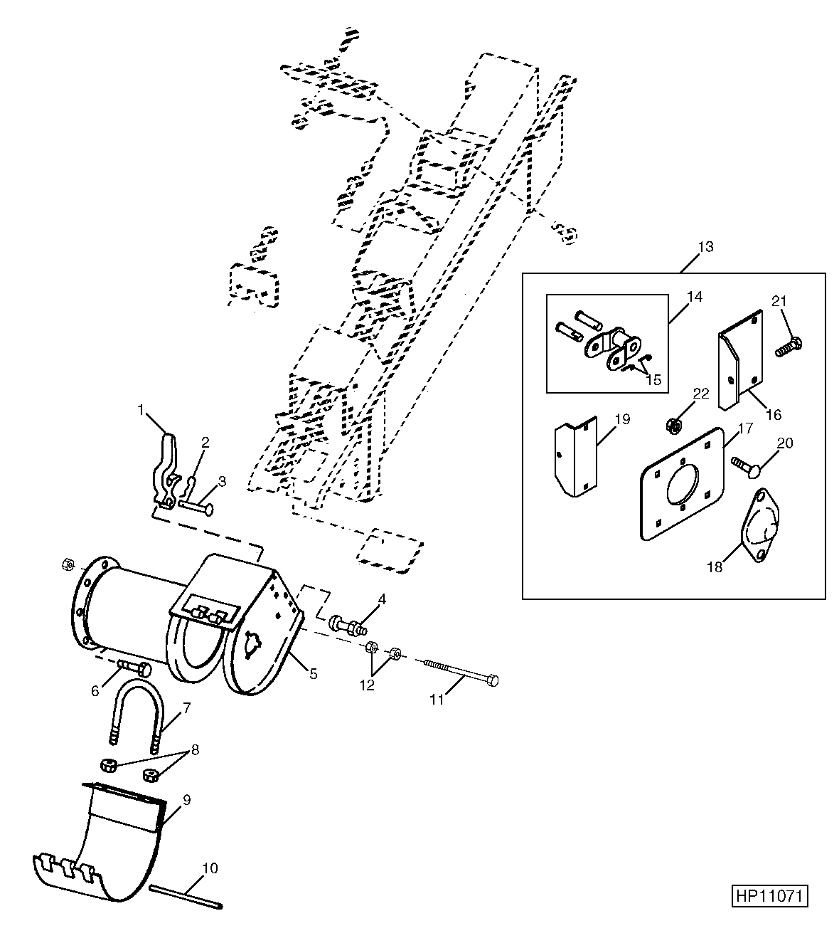 CLEAN GRAIN LOWER ELEVATOR AND CONVEYOR CHAIN