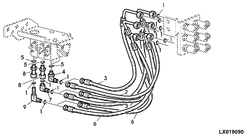 OIL LINES FOR QUICK COUPLERS (FRONT LOADER)
