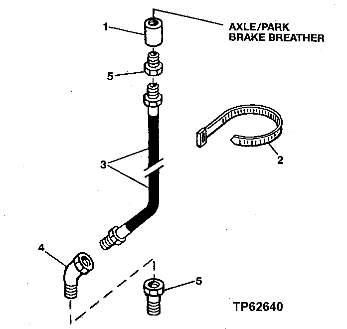 NON-DIFF LOCK AXLE AND PARKING BRAKE BREATHER EXTENSION KIT