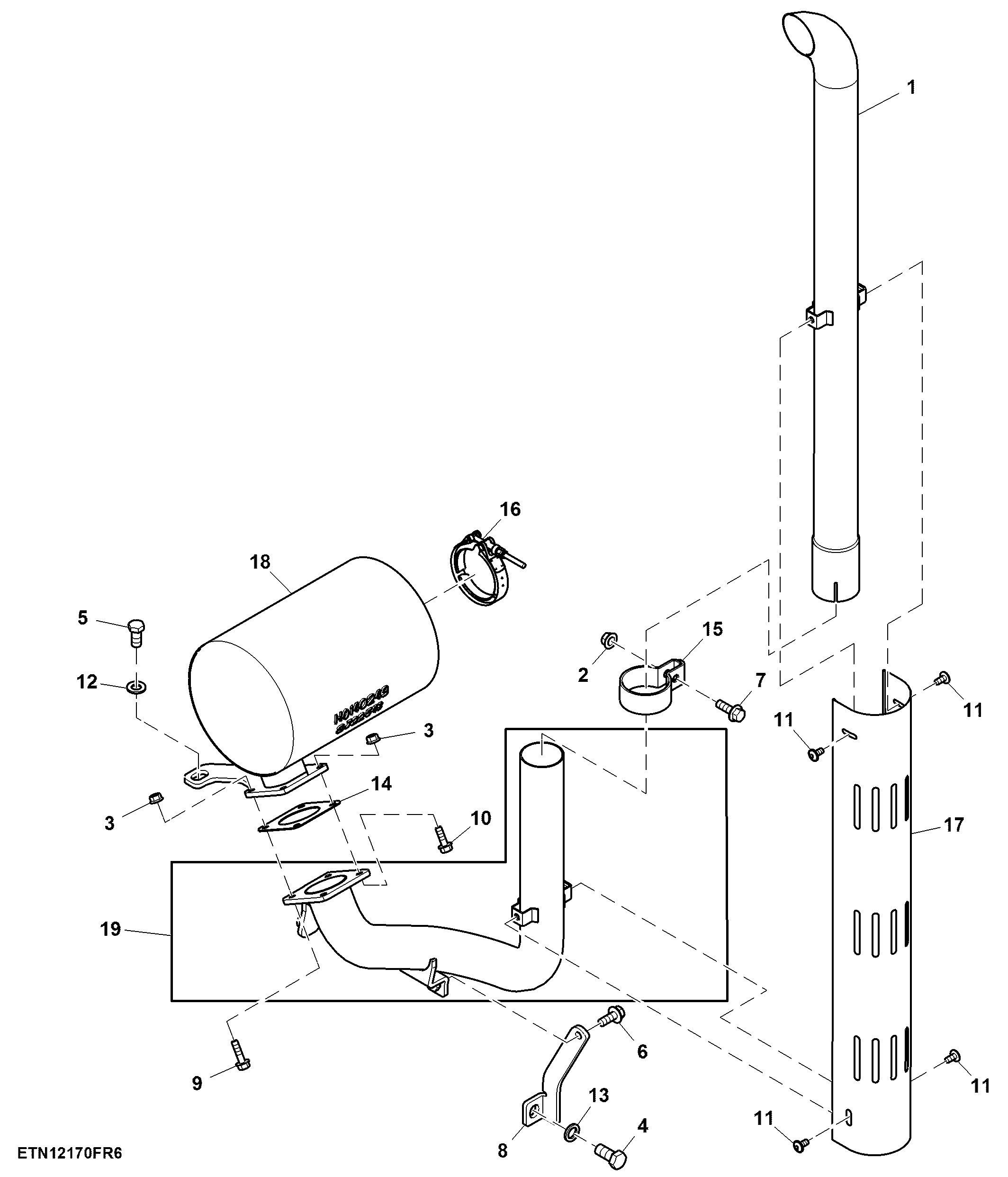 Exhaust Pipe and Muffler Assembly ( - 009176)