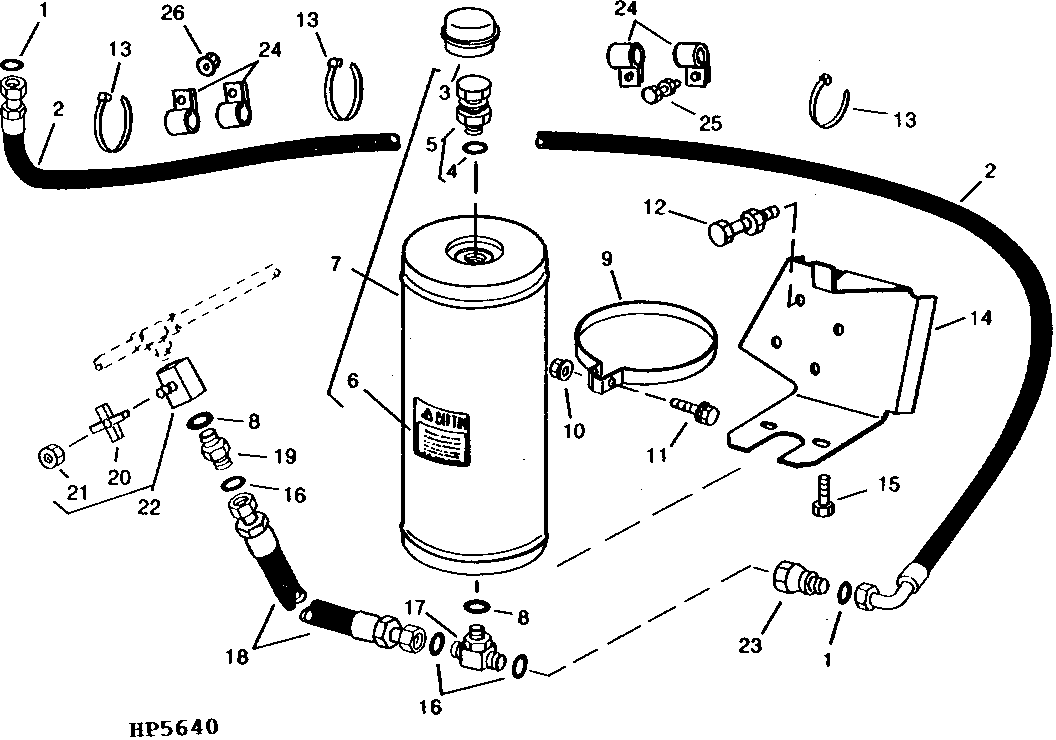 ONE GALLON ACCUMULATOR, HOSE, LINE AND MOUNTING
