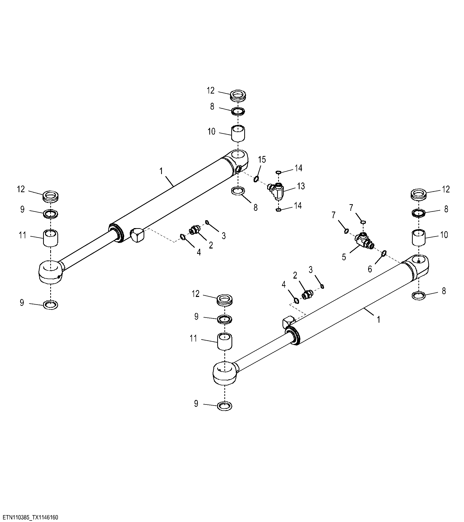 Steering Cylinders with NeverGrease™ Pin Joints