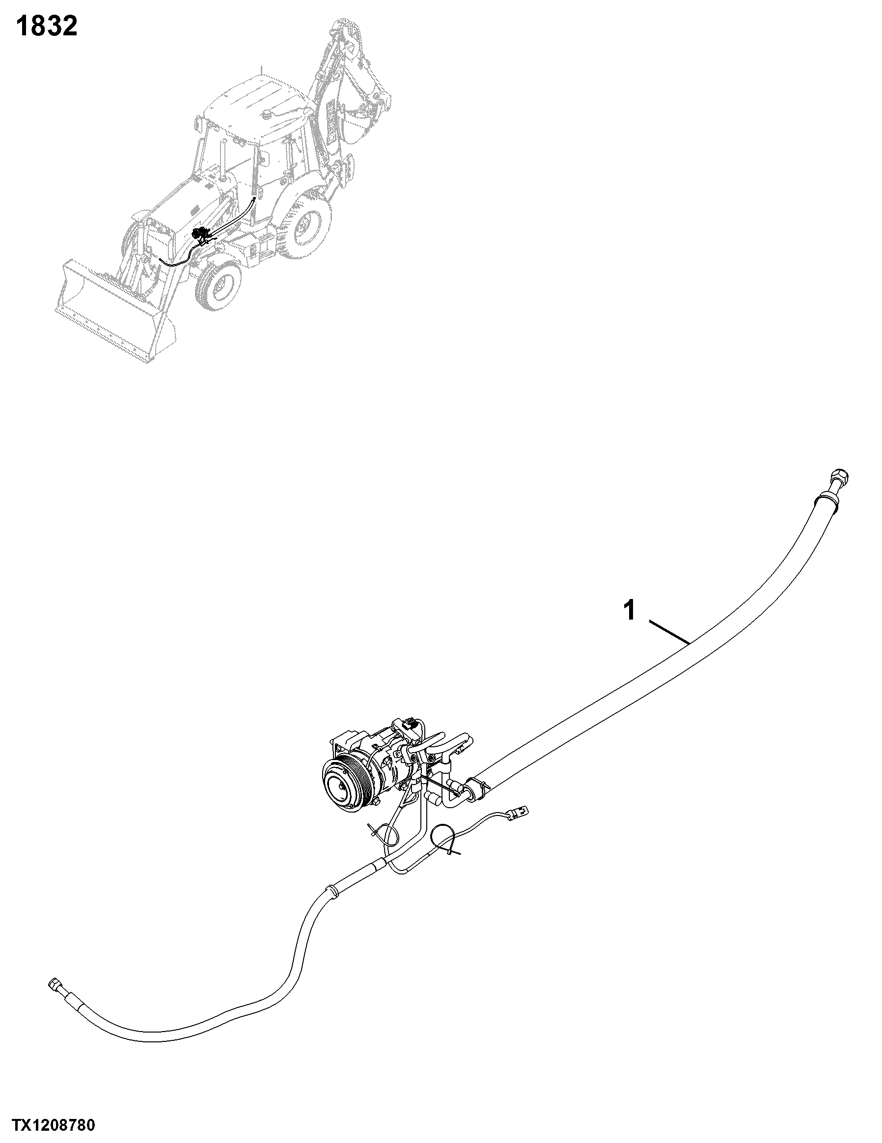 1832 Air Conditioner System Compressor and Drive