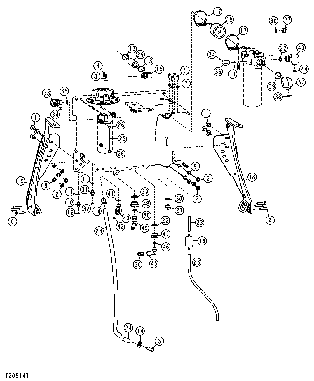 HYDRAULIC RESERVOIR ASSEMBLY (460DG) (TC) (SN 596700- )