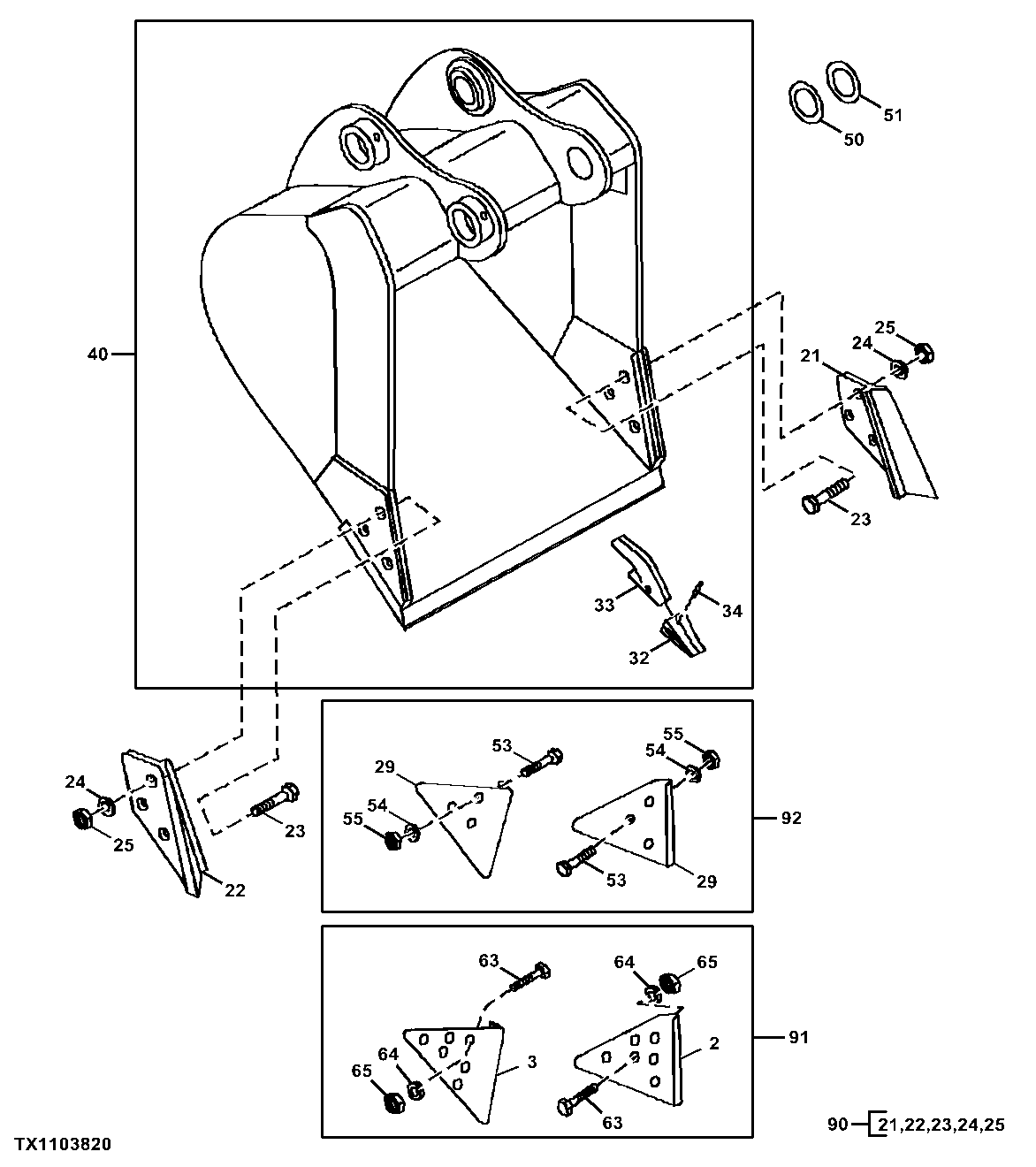 General Purpose High Capacity Bucket (Vertical Tooth Pin Retention)