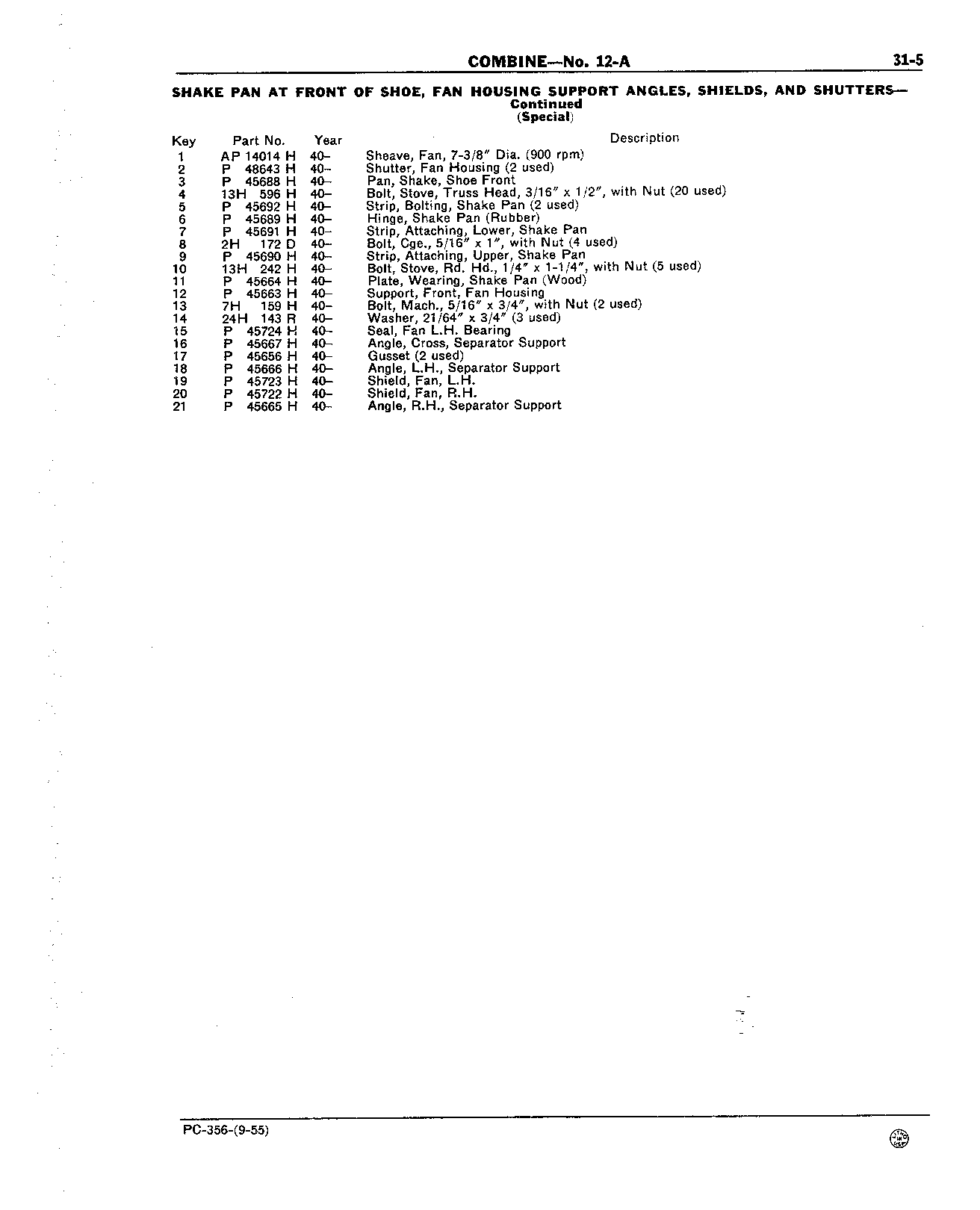 Section 31-Edible Bean Attachment (Continued)