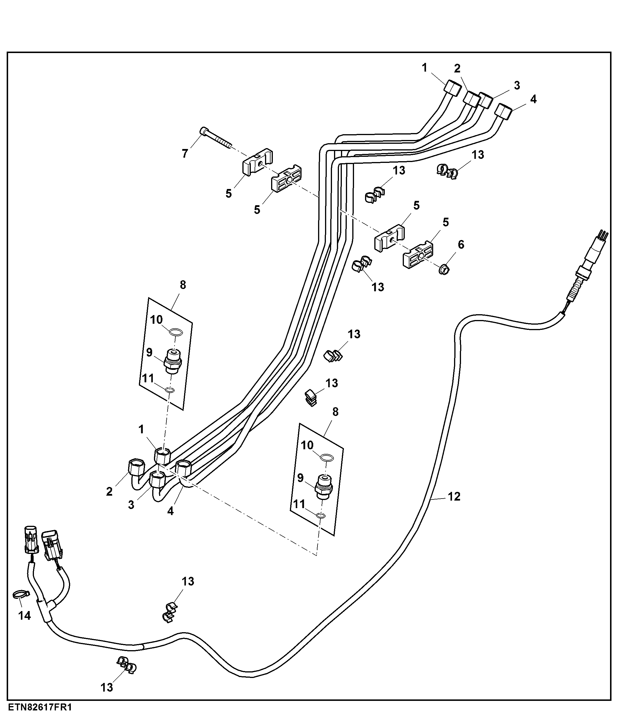 Hoses / Fittings, Multicoupler, Front Loader, 2-Functions