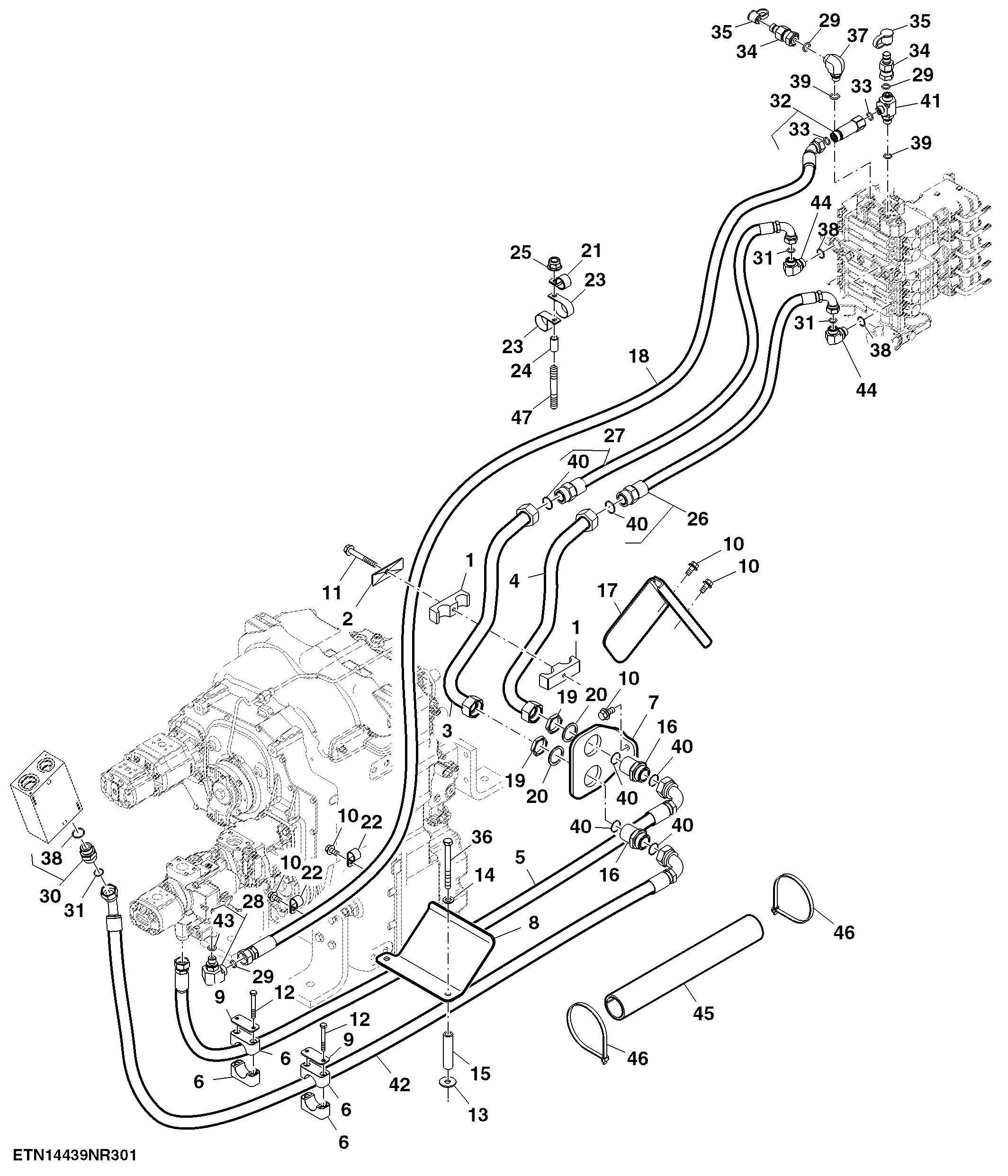 Selective Control Valve Lines, High Flow, PST, W / Hitch (1 /2)