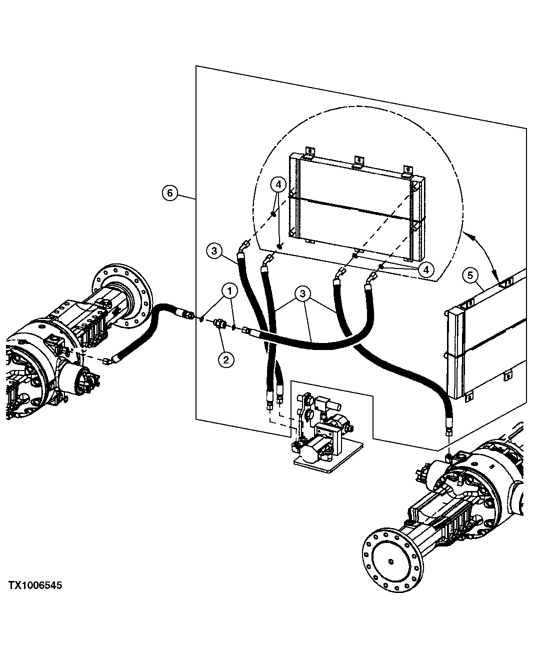 AXLE COOLER, HOSES AND FITTINGS ( - 585739)