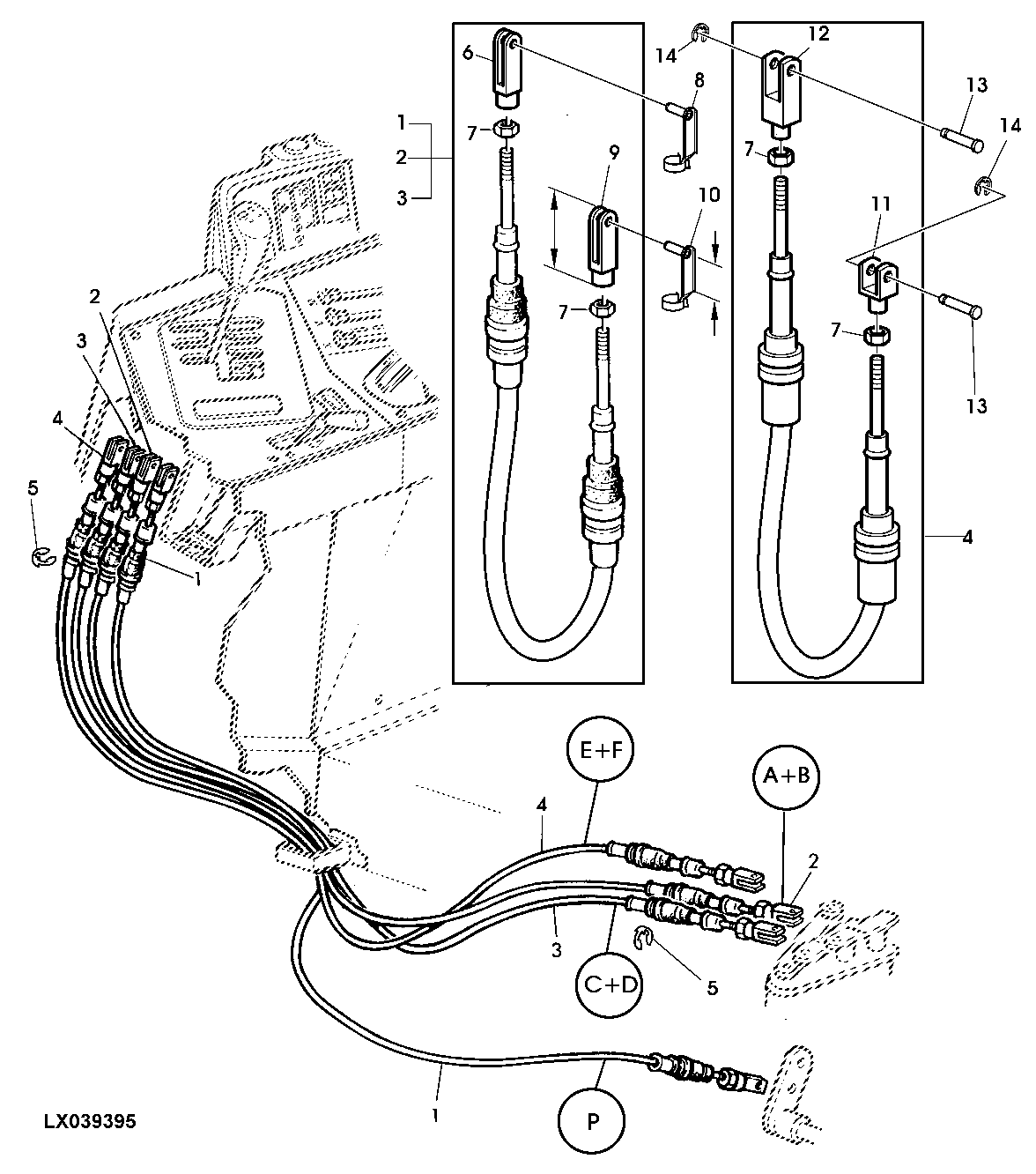 BOWDEN CABLES FOR RANGE SHIFT AND PARKING LOCK (POWRQUAD PLUS OR AUTOQUAD)