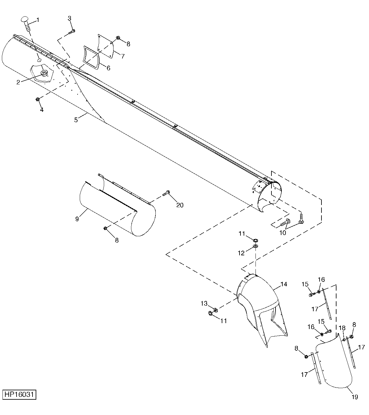 Horizontal Unloading Auger Housing (18.5' And 21.5')