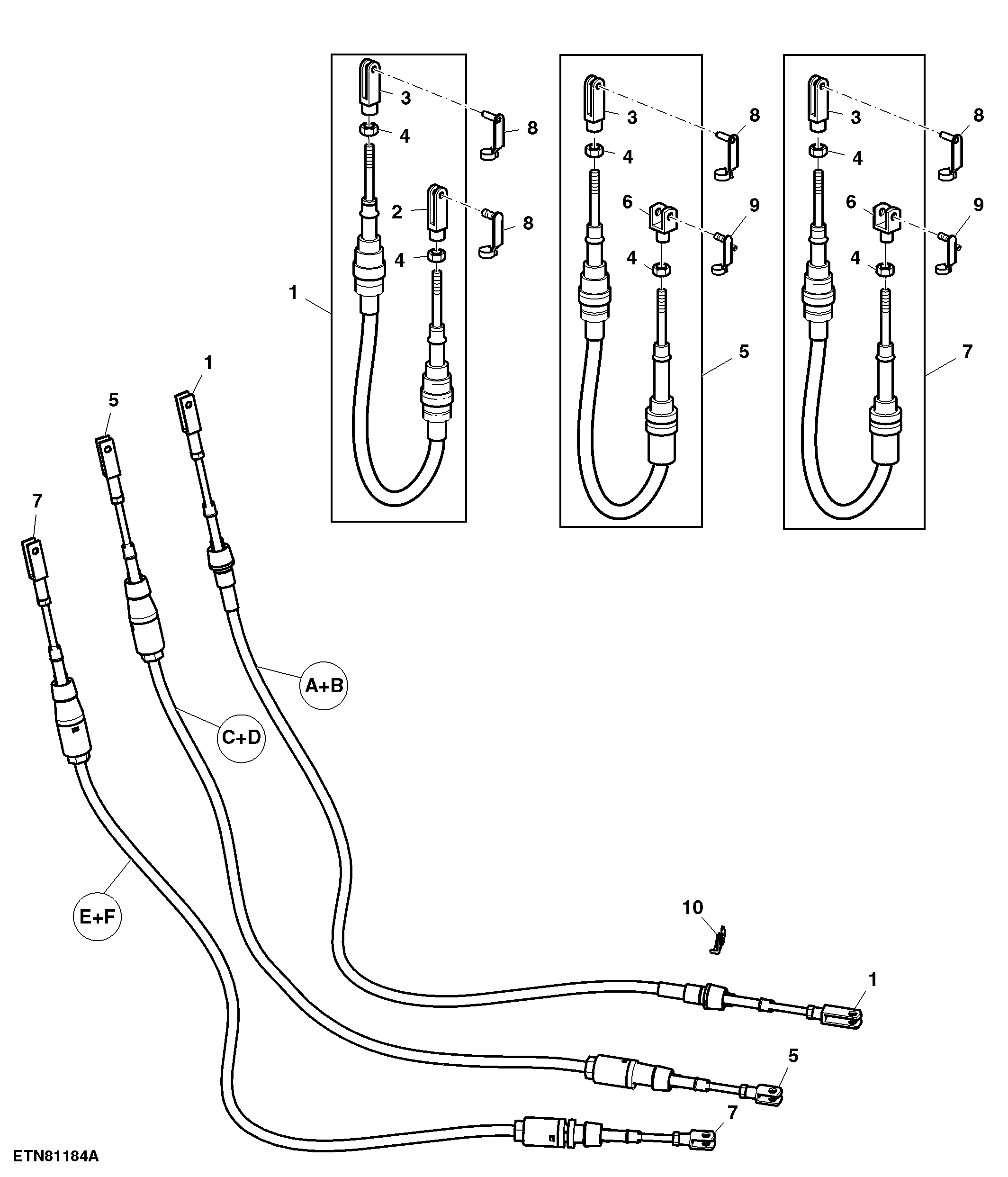 Bowden Cables, 6-Range Shift, W/ OOS, Standard