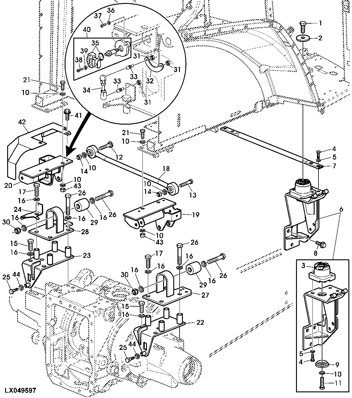 SUSPENSION FOR CAB (FOR HYDRAULIC CAB SUSPENSION - HCS)