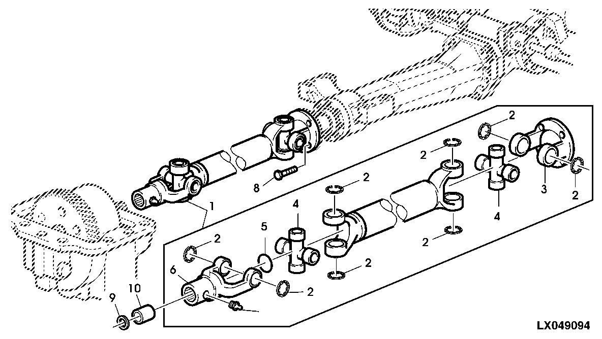 UNIVERSAL JOINTED SHAFT (MFWD-AXLE WITH TLS)