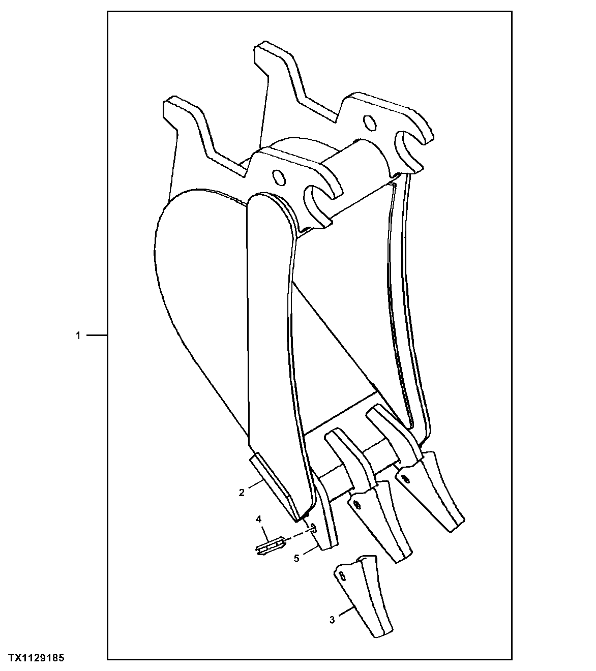 Heavy-Duty Bucket, Wedge-Style, 30.48 cm (12 in), 0.059 m³ (2.1 ft³)