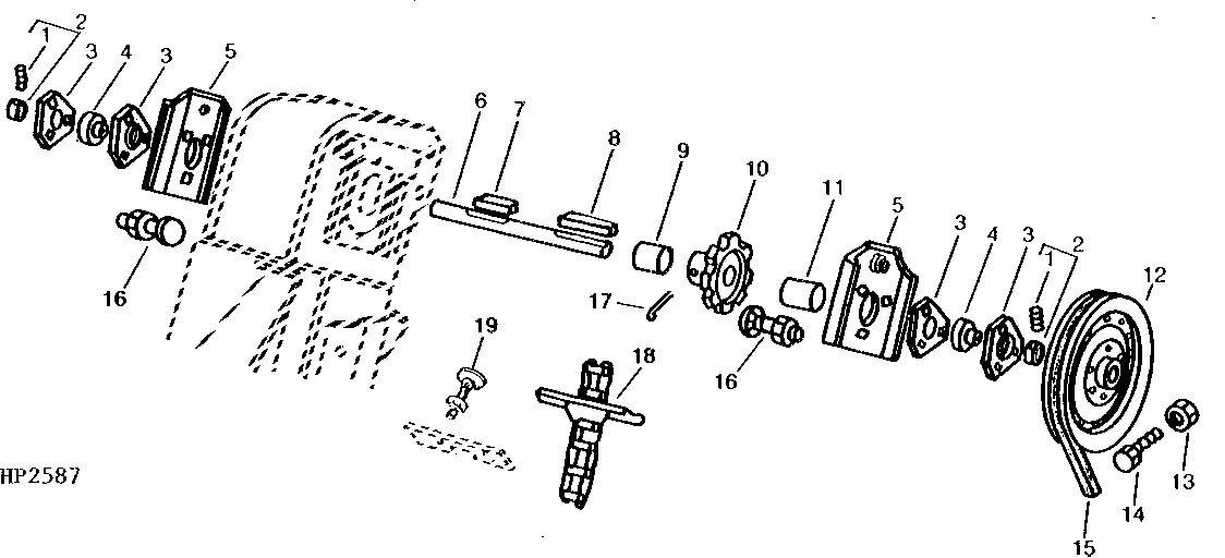 UPPER CLEAN GRAIN ELEVATOR, CONVEYOR CHAIN, SHAFT, SHEAVE, AND SPROCKET (464351 - )