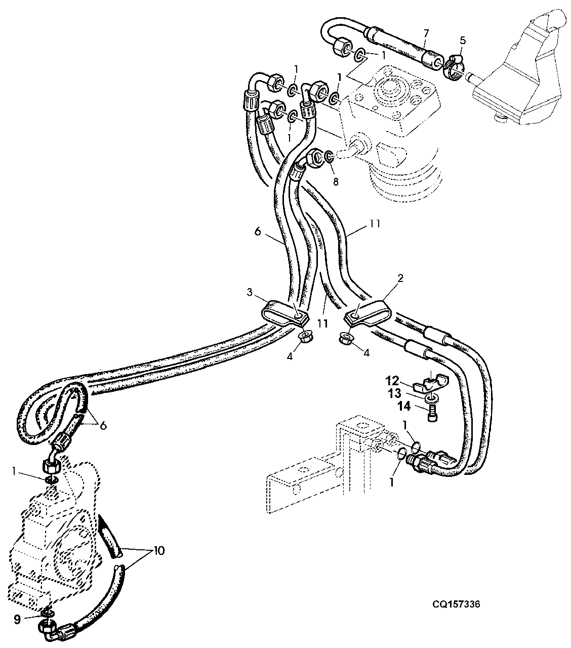 Hydrostatic Steering Oil Lines, OOS ( - 005671)