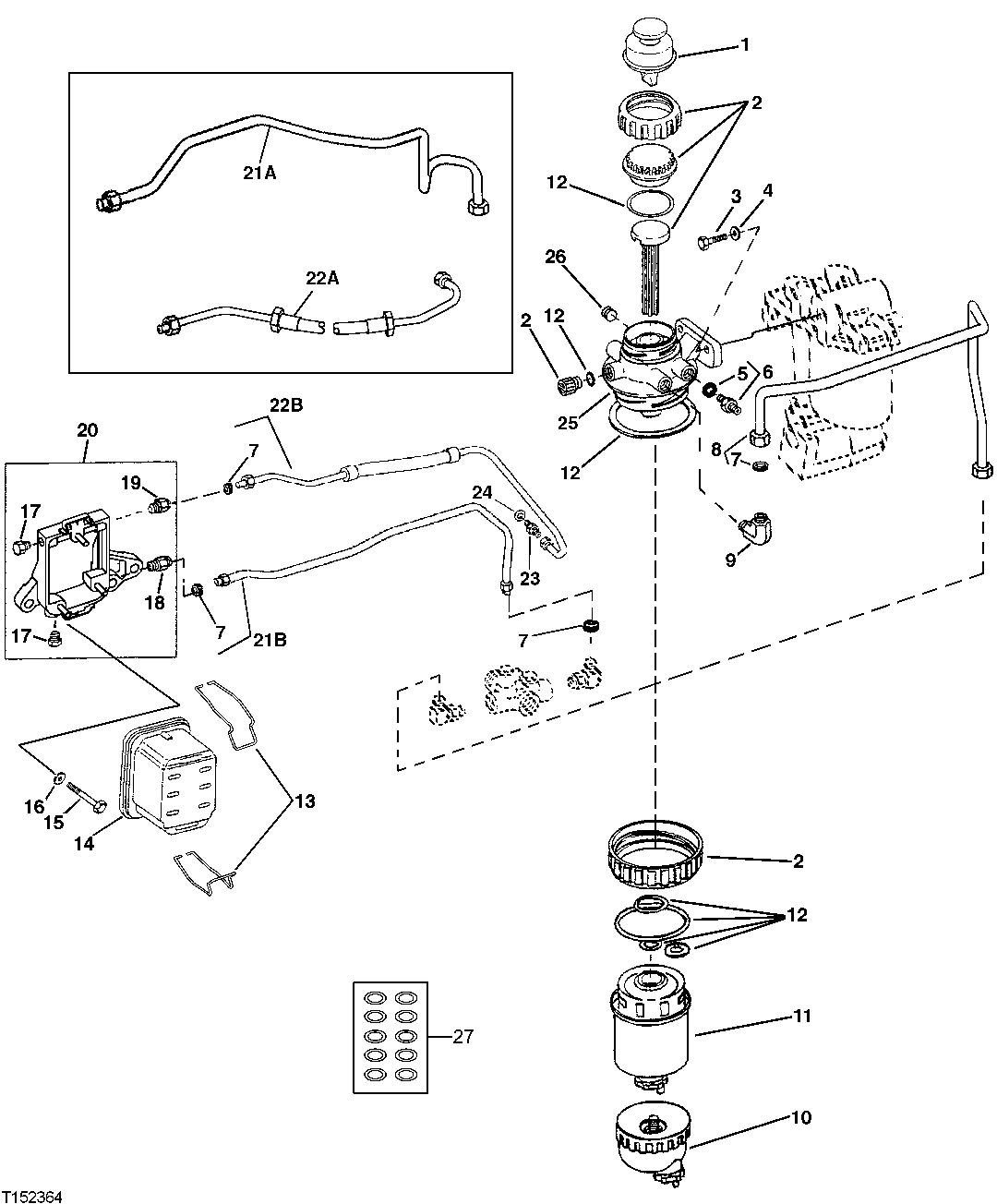 Primary Fuel Filter and Fuel and Water Separator Fuel Lines (6081)