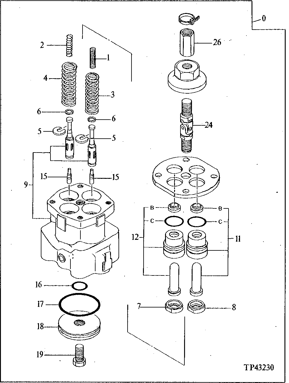 Pilot Controller Valve Components (Dig and Swing)