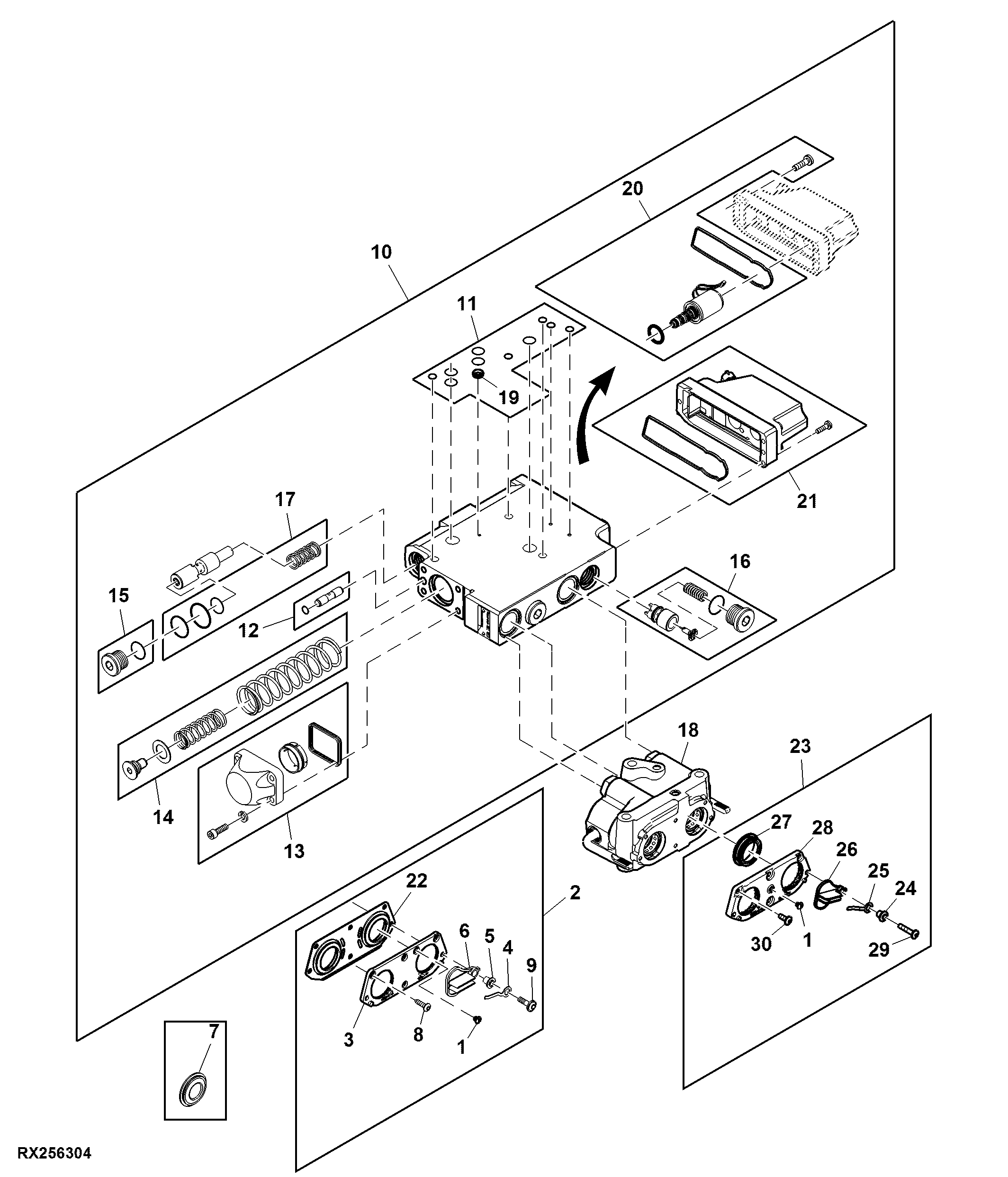 Selective Control Valve, Cover and Coupler, High Flow (For Scraper)