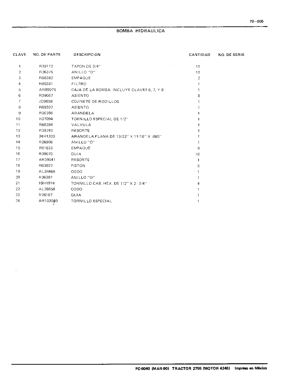 Bomba Hidraulica, Componentes (Continued)
