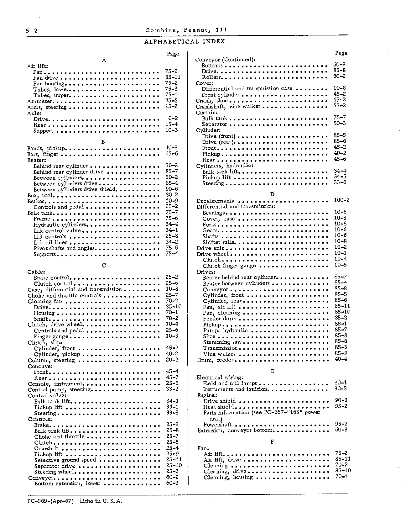 Engine: Parts information (see PC-667-"165" power unit) (Continued)