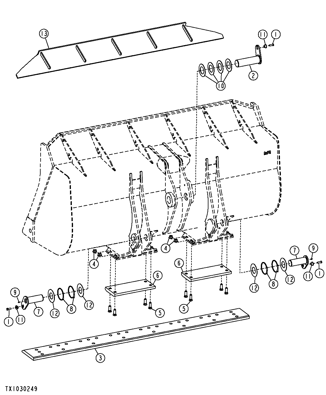 Bucket Pins, Cutting Edge, and Weld-on Spillguard ( - 612699)