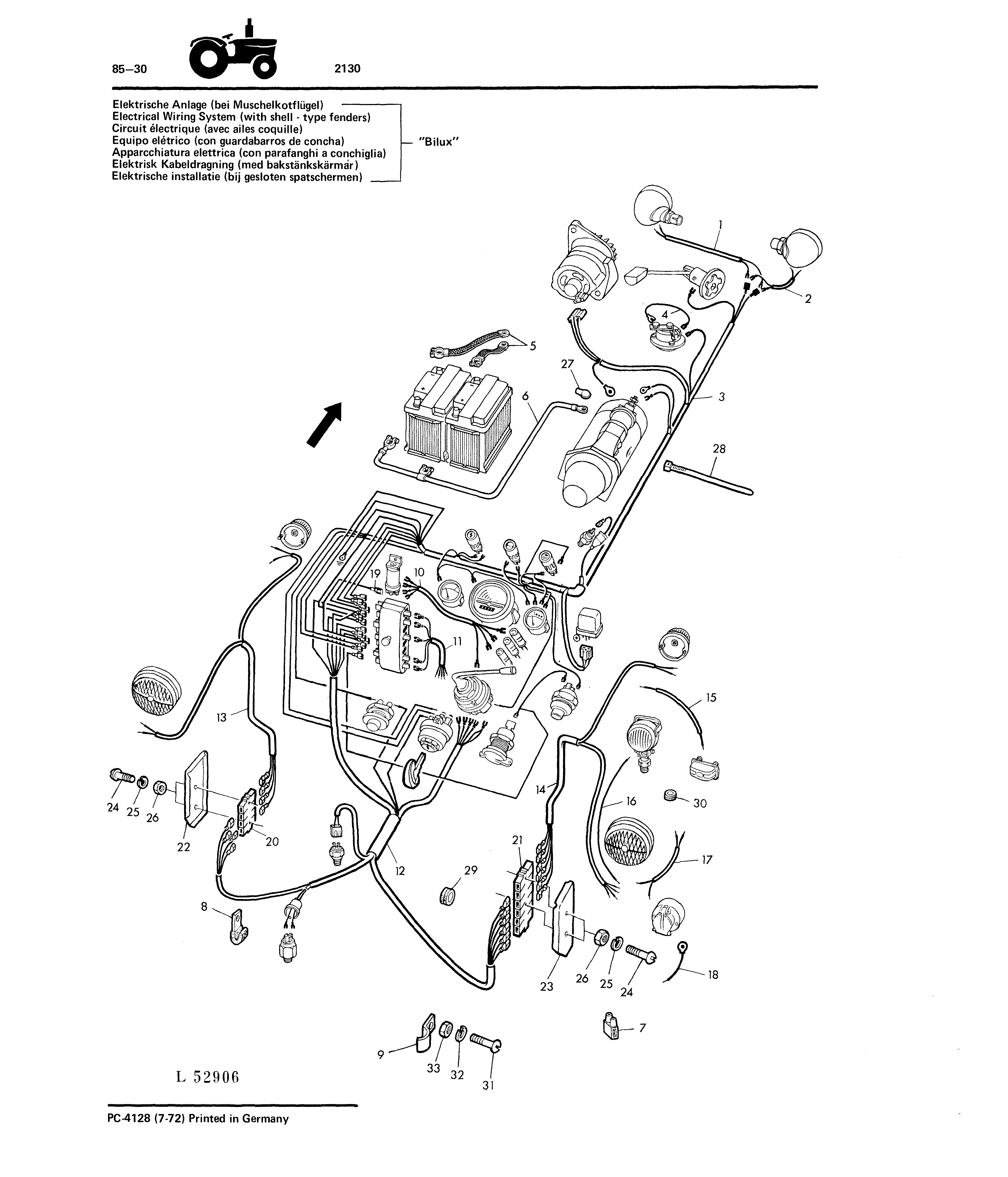 Electrical Wiring System (with shell-type fenders) - "Bilux"
