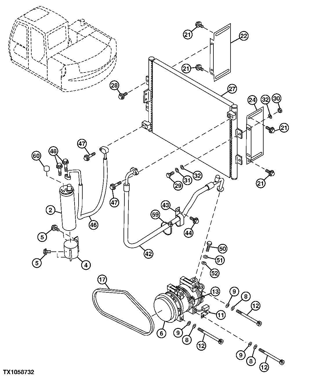 AIR CONDITIONER COMPRESSOR, CONDENSOR AND DRYER