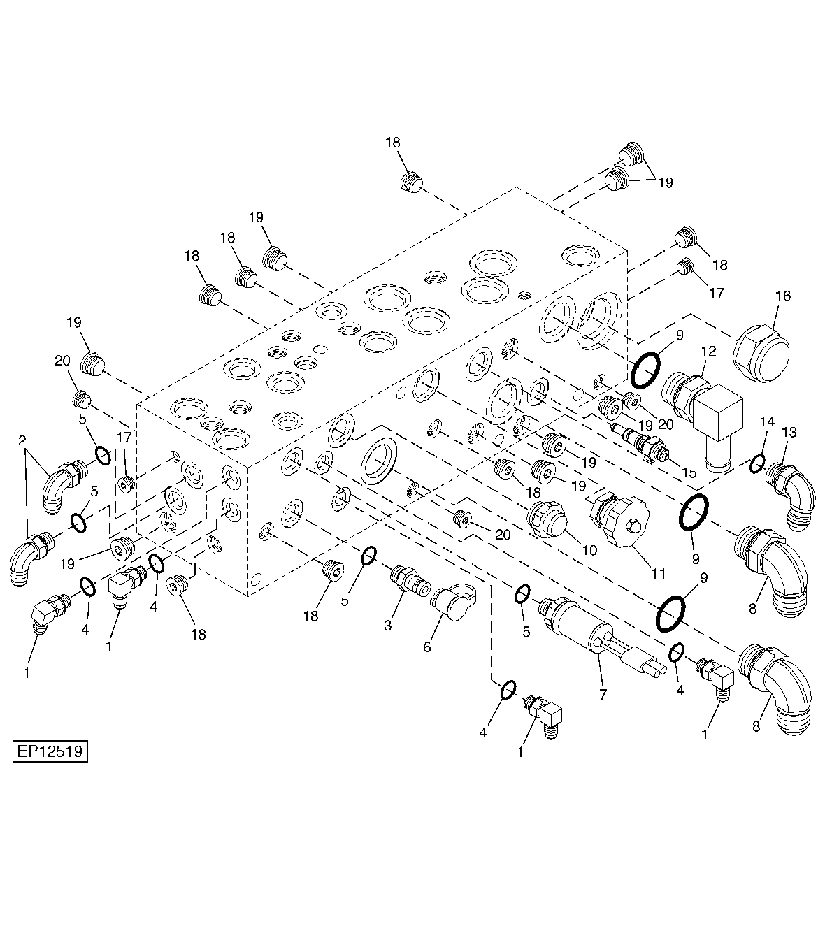 Main Hydraulic Valve Fittings (300001 - 310000)