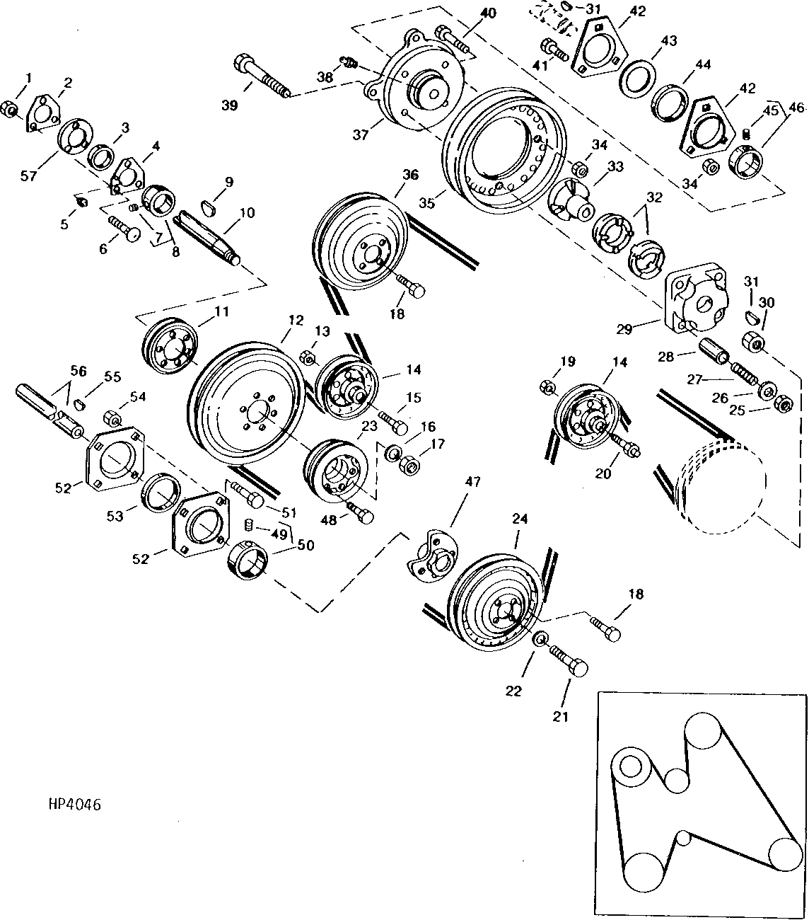 STRAW WALKER, CONVEYOR AUGERS, SIEVE AND CHAFFER DRIVE
