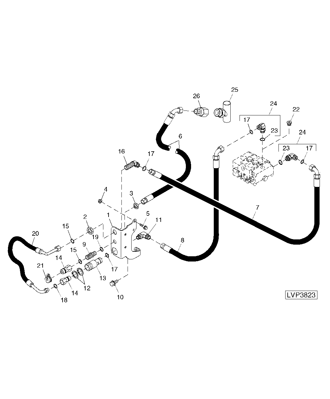 POWER BEYOND QUICK COUPLER KIT (DUAL/TRIPLE SCV) (W/CAB)