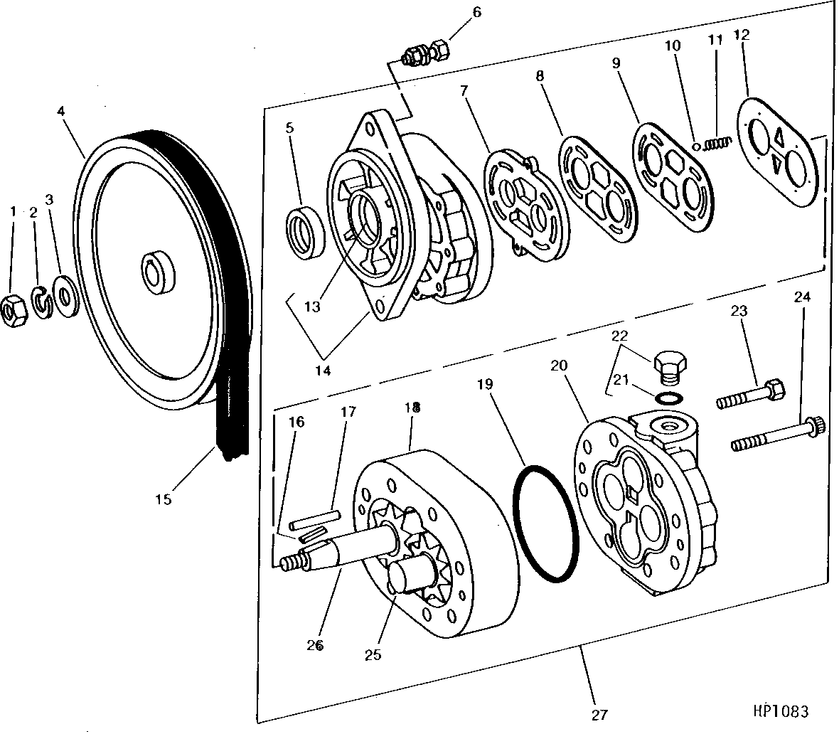HYDROSTATIC DRIVE REEL HYDRAULIC PUMP AND SHEAVE