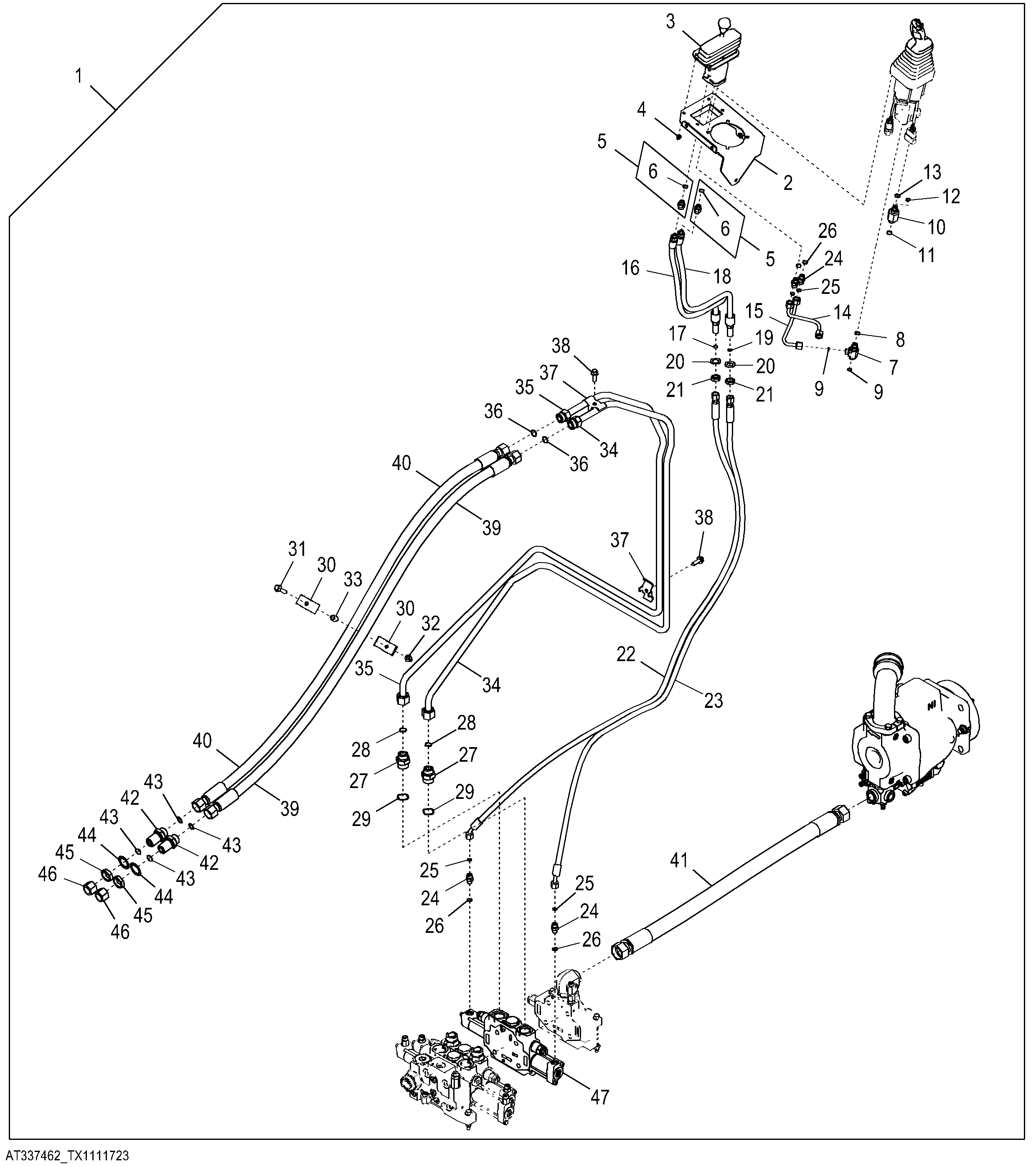 Joystick to Joystick and Auxiliary Control Lever Pilot Controller Conversion Kit (Powerllel™)