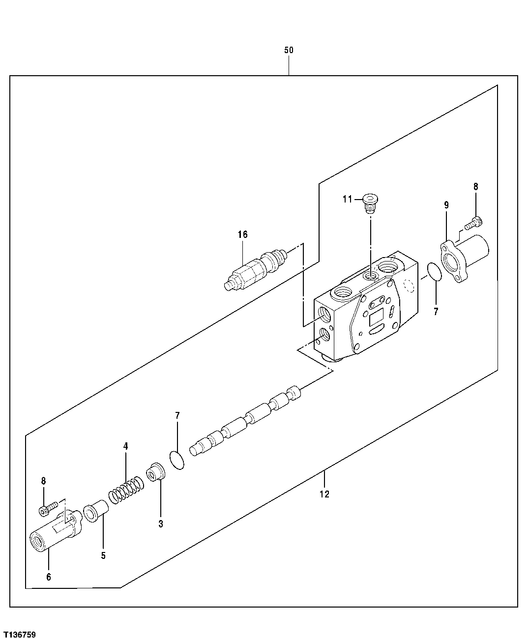 CONTROL VALVE STRAIGHT TRAVEL SPOOL SECTION