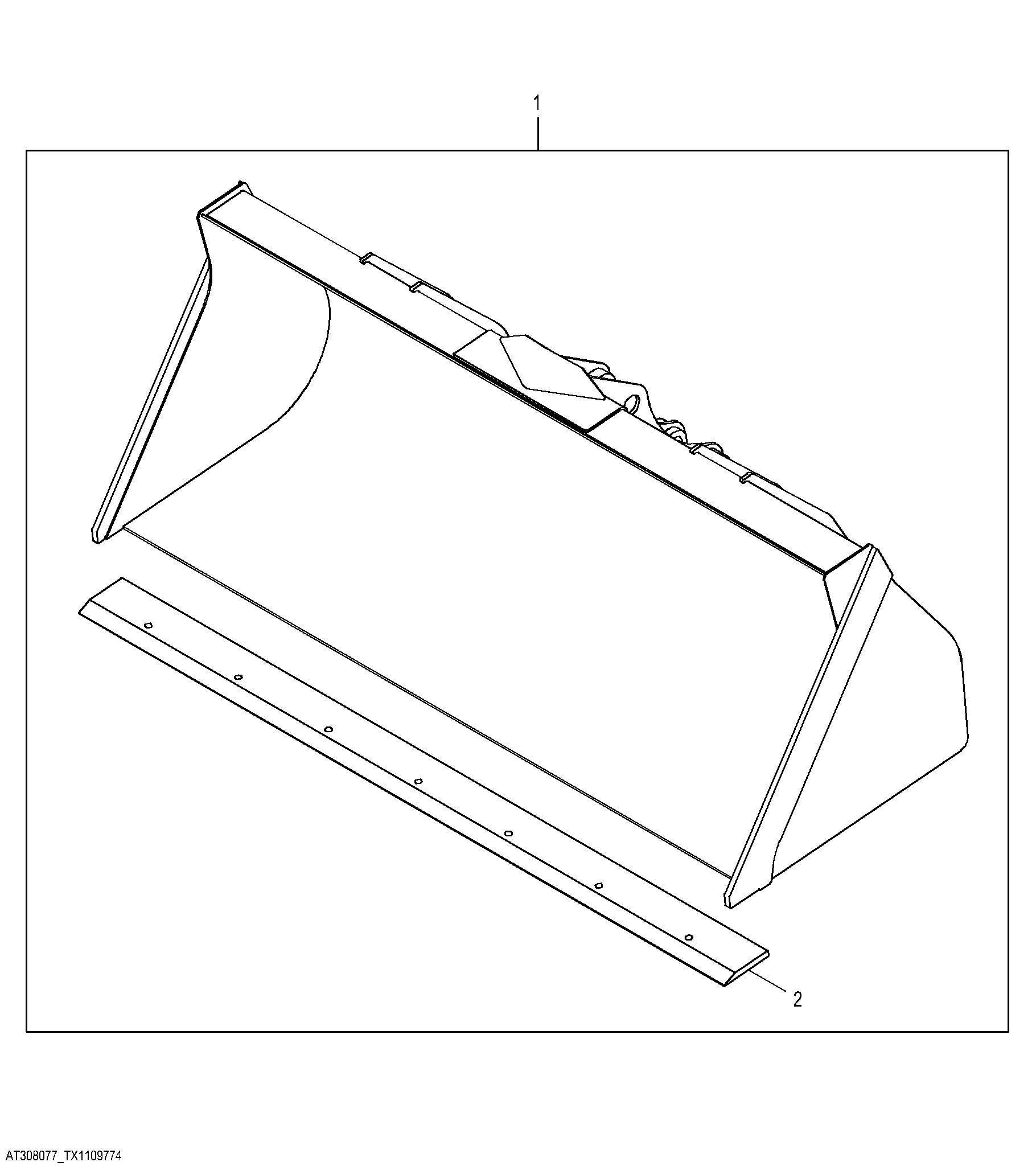 Loader Bucket Kit, 0.96 m³ (1.25 yd³)