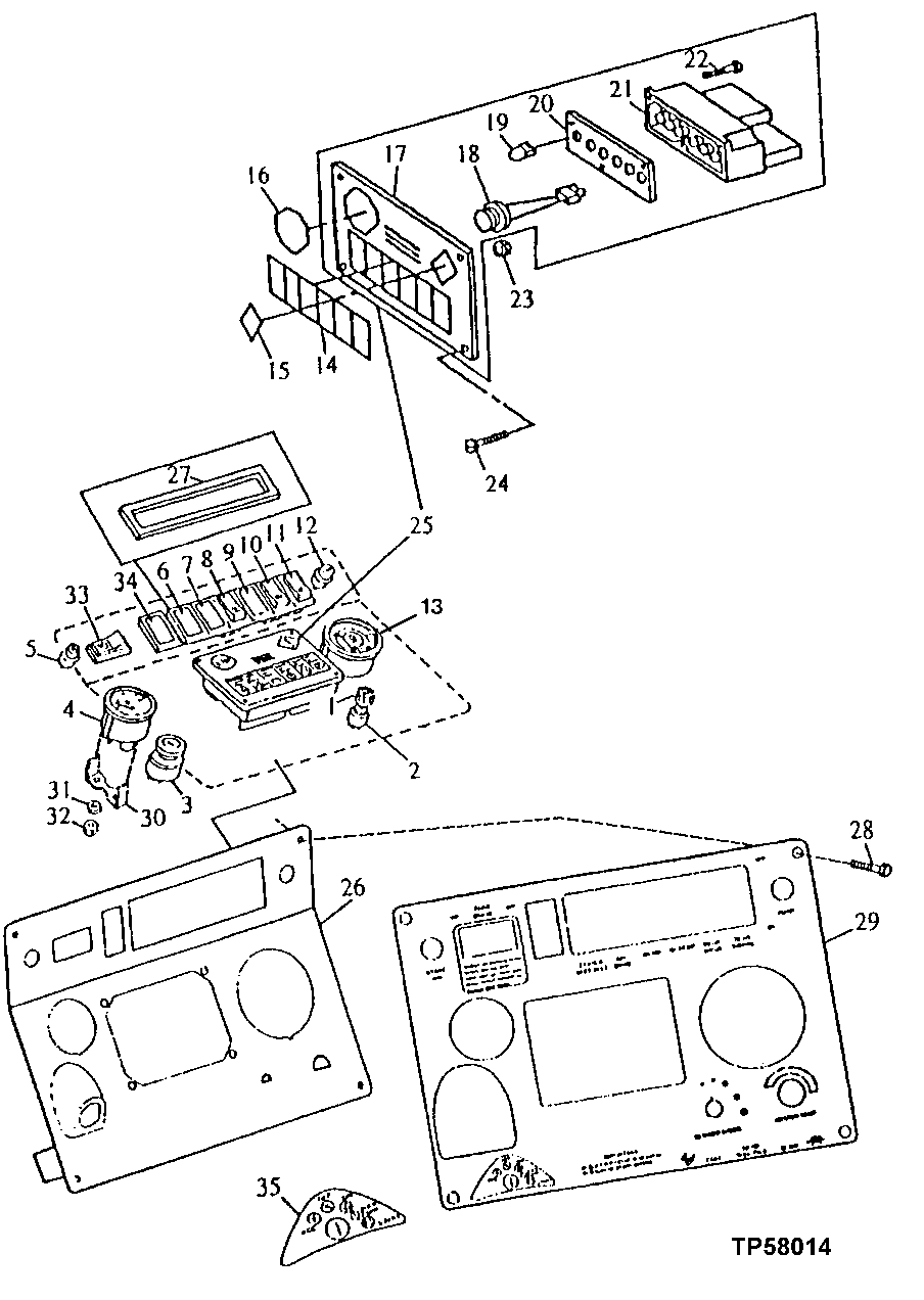 SIDE INSTRUMENT PANEL WITH GAUGES AND SWITCHES